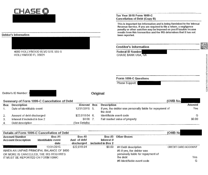 Image of settlement letter with Chase Bank with savings of 22,018 dollars